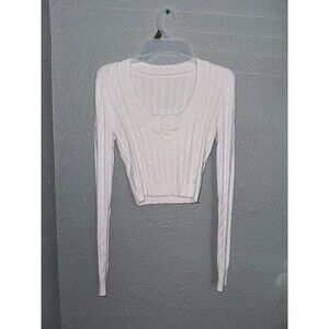 White Long Sleeve Cropped Top